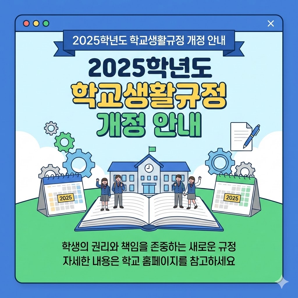 2025학년도 학교생활규정 개정 안내 가정통신문